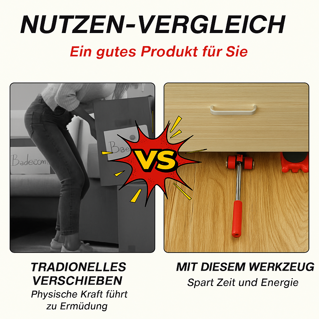 MoveMax 5-in-1 Möbelheber-Set – Für einfaches und sicheres Möbelverschieben