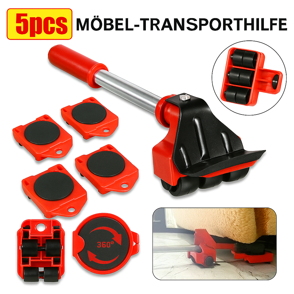 MoveMax 5-in-1 Möbelheber-Set – Für einfaches und sicheres Möbelverschieben