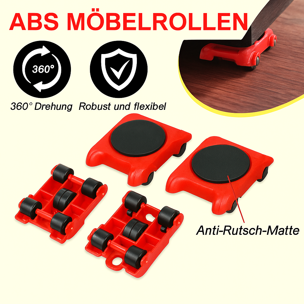 MoveMax 5-in-1 Möbelheber-Set – Für einfaches und sicheres Möbelverschieben