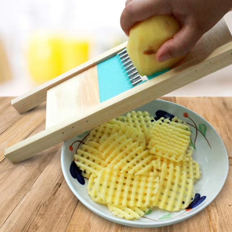 🥔 Edelstahl Pommes-Gitter – Kartoffel- & Gemüseschneider für knusprige Sticks & Chips